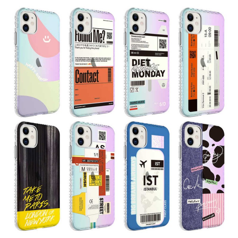 Bal-z Apple iPhone 11 Kılıf Airbag Kenarlı Renkli Desenli Silikon  Elegans Kapak