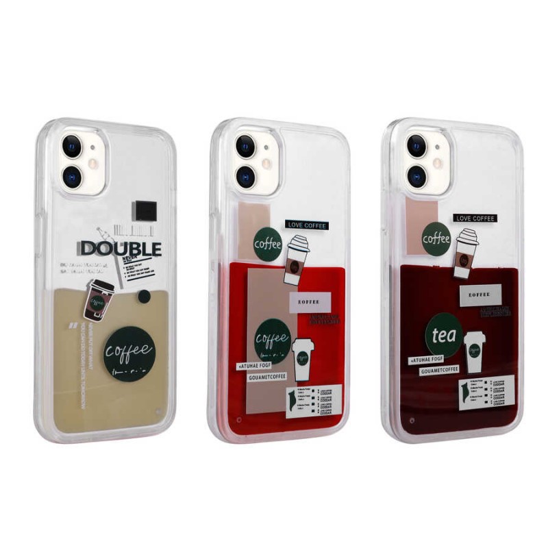 Bal-z Apple iPhone 11 Kılıf Desenli Sıvılı  Drink Silikon Kapak