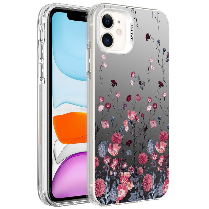 Bal-z Apple iPhone 11 Kılıf Desenli  Silver Sert Kapak