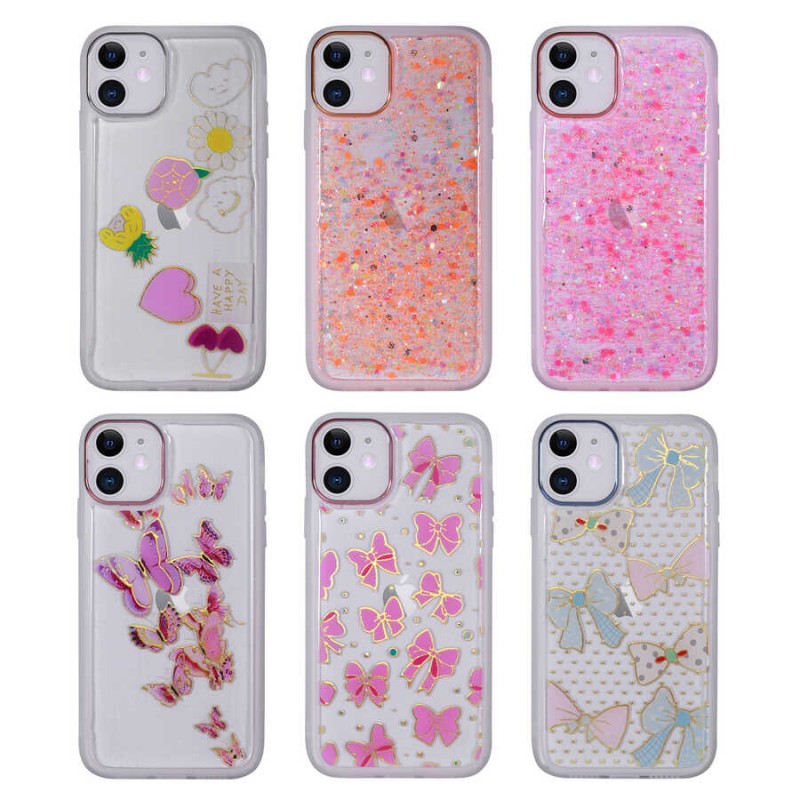 Bal-z Apple iPhone 11 Kılıf Figürlü Desenli Işıltılı Sert  Sos Kapak