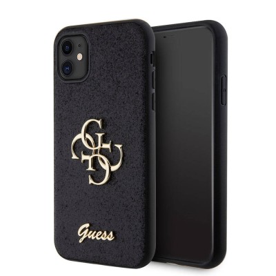 Bal-z Apple iPhone 11 Kılıf Guess Orjinal Lisanslı 4G Büyük Metal Logolu Glitter Kapak