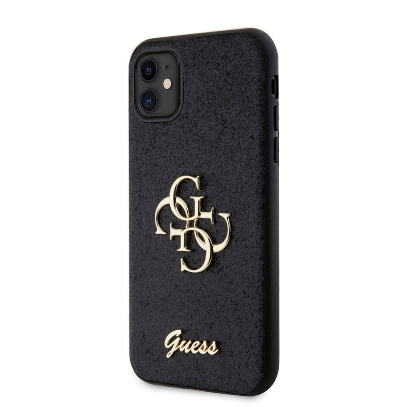 Bal-z Apple iPhone 11 Kılıf Guess Orjinal Lisanslı 4G Büyük Metal Logolu Glitter Kapak