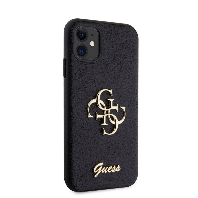 Bal-z Apple iPhone 11 Kılıf Guess Orjinal Lisanslı 4G Büyük Metal Logolu Glitter Kapak