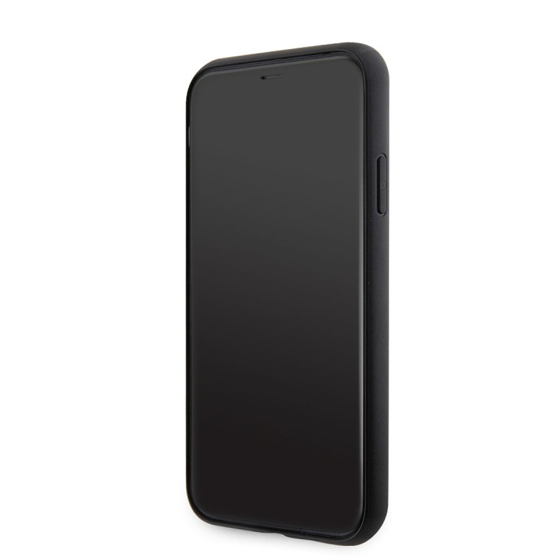 Bal-z Apple iPhone 11 Kılıf Guess Orjinal Lisanslı Taşlı Arka Yüzey Üçgen Logolu Kapak