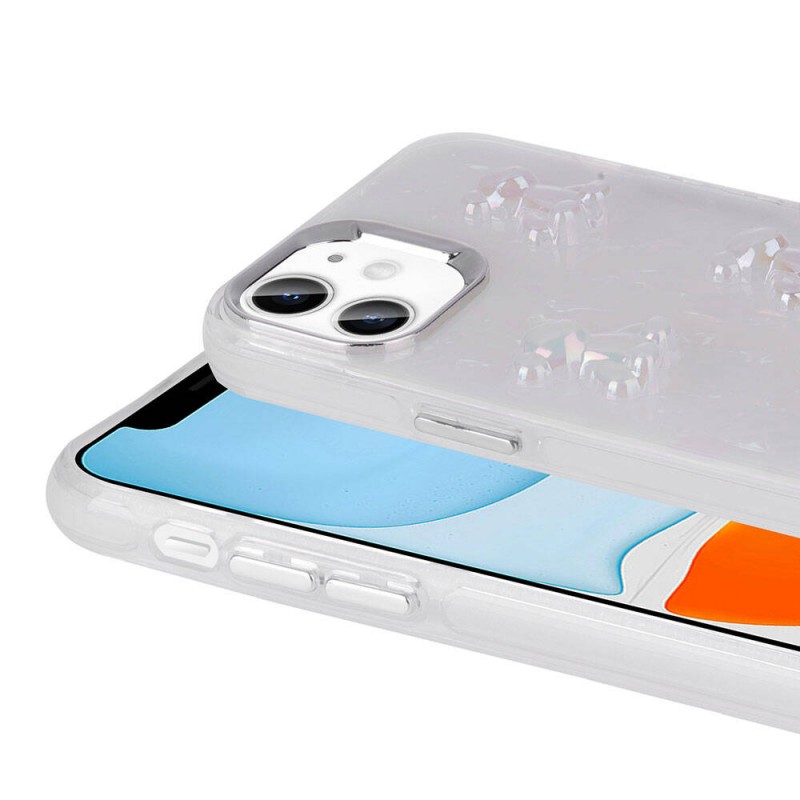 Bal-z Apple iPhone 11 Kılıf Kabartma Figürlü Parlak  Eralli Silikon Kapak