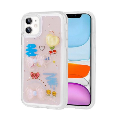 Bal-z Apple iPhone 11 Kılıf Kabartma Figürlü Parlak  Minimini Silikon Kapak