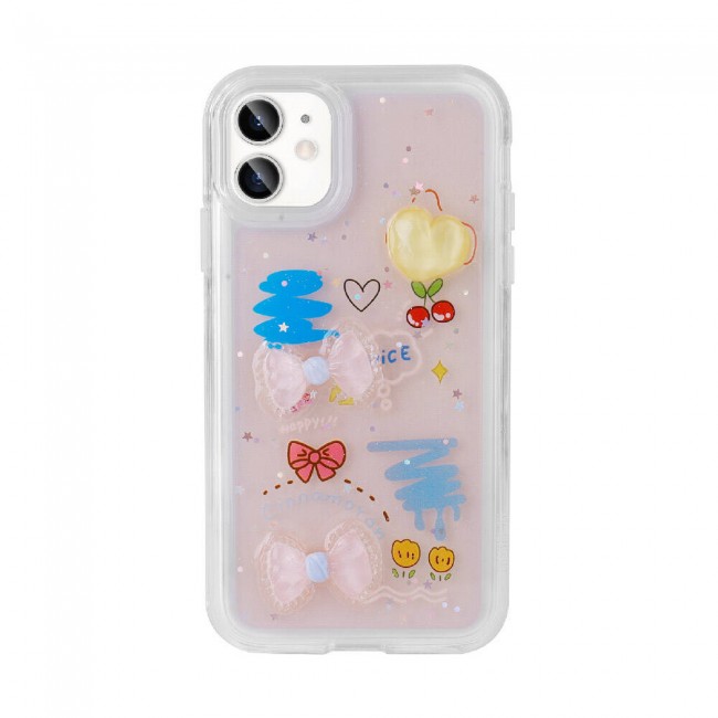 Apple iPhone 11 Kılıf Kabartma Figürlü Parlak Zore Minimini Silikon Kapak Apple iPhone 11 Kılıf Kabartma Figürlü Parlak Zore Minimini Silikon Kapak