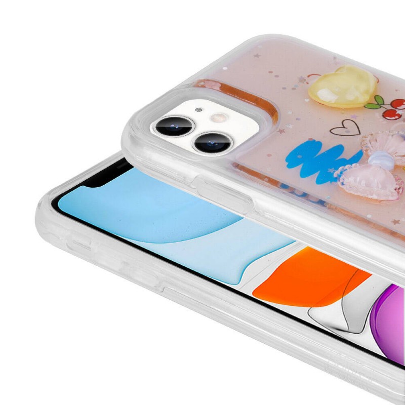 Bal-z Apple iPhone 11 Kılıf Kabartma Figürlü Parlak  Minimini Silikon Kapak