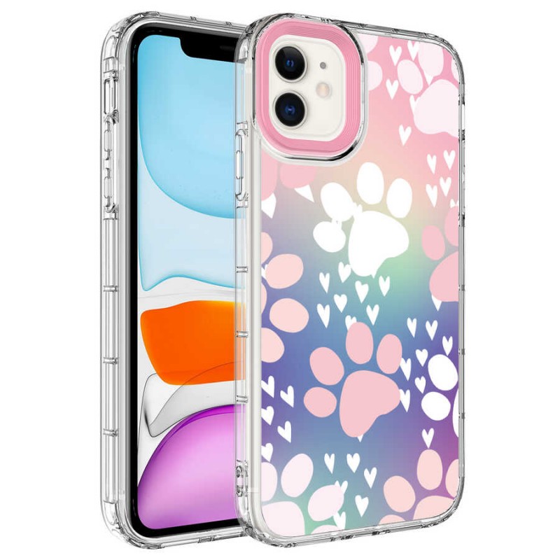 Bal-z Apple iPhone 11 Kılıf Kamera Korumalı Renkli Desenli Sert Silikon  Korn Kapak