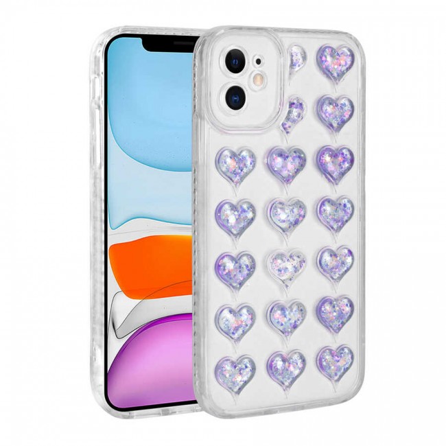 Apple iPhone 11 Kılıf Kamera Korumalı Renkli Kalp Desenli Transparan Zore Kalp Kapak Apple iPhone 11 Kılıf Kamera Korumalı Renkli Kalp Desenli Transparan Zore Kalp Kapak