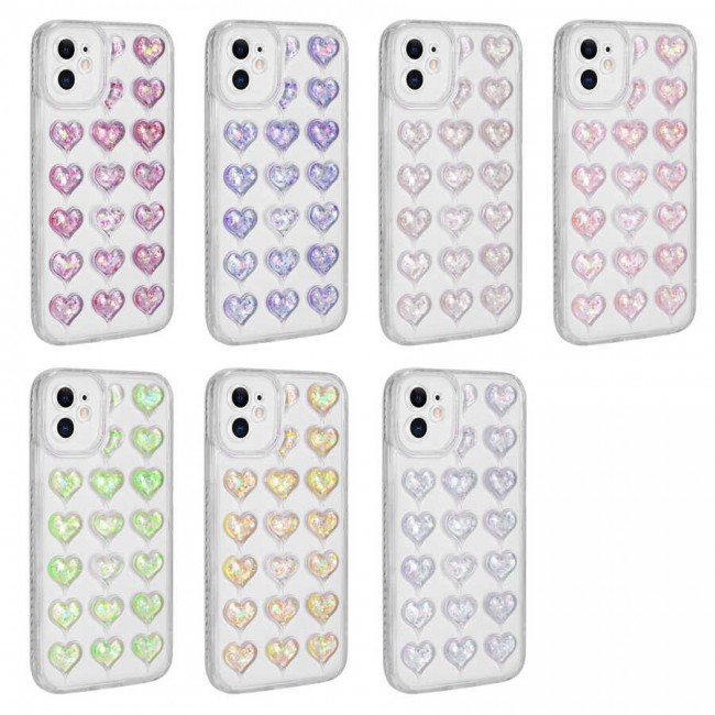 Apple iPhone 11 Kılıf Kamera Korumalı Renkli Kalp Desenli Transparan Zore Kalp Kapak Apple iPhone 11 Kılıf Kamera Korumalı Renkli Kalp Desenli Transparan Zore Kalp Kapak