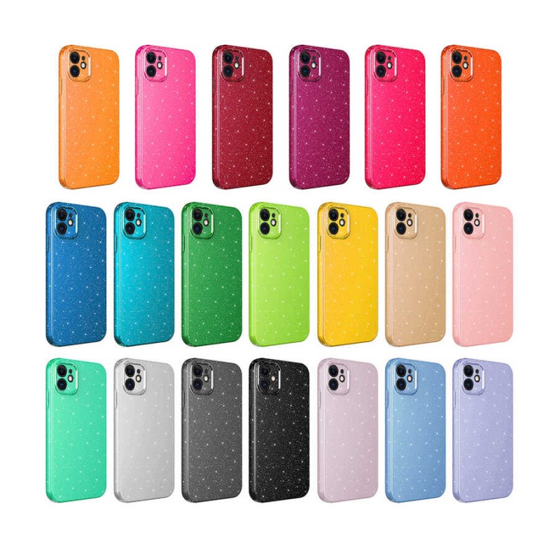 Bal-z Apple iPhone 11 Kılıf Kamera Korumalı Simli Lüks  Koton Kapak