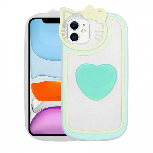 Apple iPhone 11 Kılıf Kedi Figürlü Transparan Pop Soketli Zore Ritmik Kapak Apple iPhone 11 Kılıf Kedi Figürlü Transparan Pop Soketli Zore Ritmik Kapak