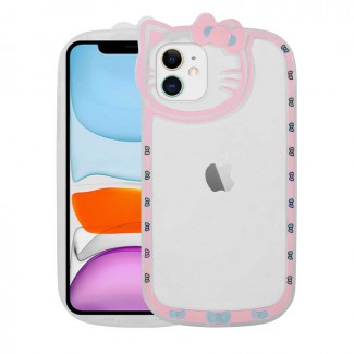 Apple iPhone 11 Kılıf Kedi Figürlü Transparan Sert Silikon Zore Kity Kapak Apple iPhone 11 Kılıf Kedi Figürlü Transparan Sert Silikon Zore Kity Kapak