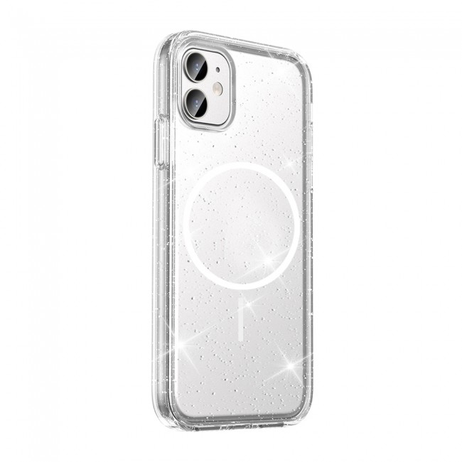 Apple iPhone 11 Kılıf M-safe Şarj Özellikli Parlayan Simli Saydam Renkli Zore Maris Kapak Apple iPhone 11 Kılıf M-safe Şarj Özellikli Parlayan Simli Saydam Renkli Zore Maris Kapak