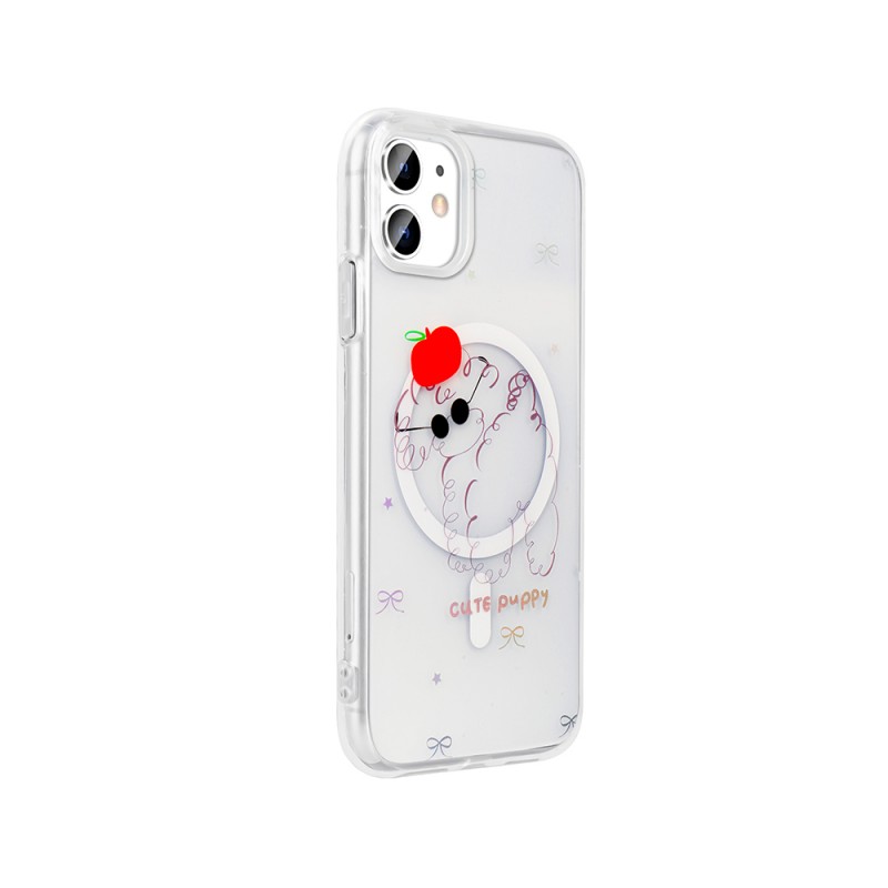 Bal-z Apple iPhone 11 Kılıf M-Safe Şarj Özellikli Şeffaf  Folk Sert Kapak