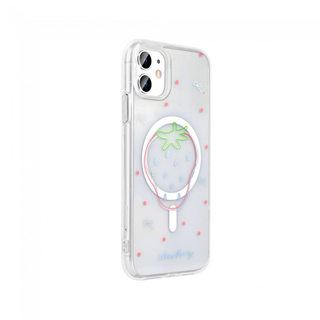 Apple iPhone 11 Kılıf M-Safe Şarj Özellikli Şeffaf Zore Folk Sert Kapak Apple iPhone 11 Kılıf M-Safe Şarj Özellikli Şeffaf Zore Folk Sert Kapak