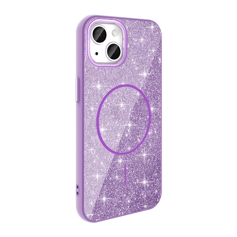 Bal-z Apple iPhone 11 Kılıf M-safe Şarj Özellikli Parlayan Simli  Okso Kapak