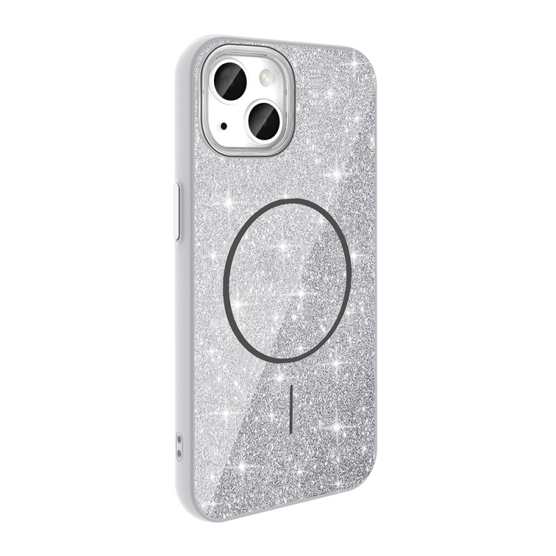 Bal-z Apple iPhone 11 Kılıf M-safe Şarj Özellikli Parlayan Simli  Okso Kapak