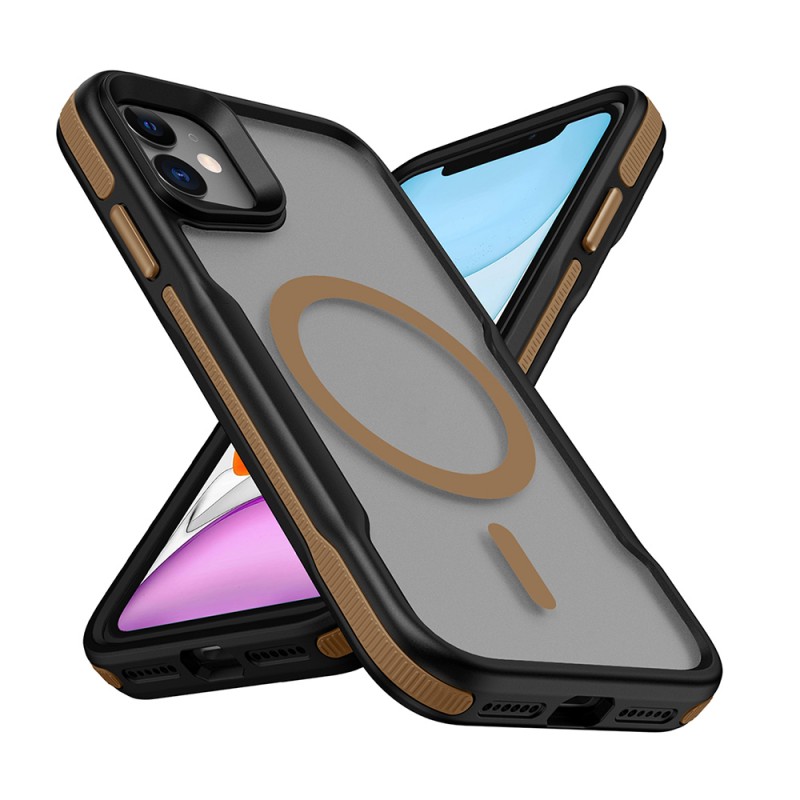 Bal-z Apple iPhone 11 Kılıf M-safe Şarj Özellikli Renkli Kenar Airbag Şeritli  Lamer Kapak