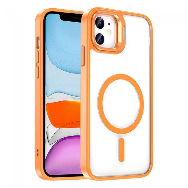 Apple iPhone 11 Kılıf Magsafe Şarj Özellikli Standlı Zore Magsafe Klon Lensli Kapak Apple iPhone 11 Kılıf Magsafe Şarj Özellikli Standlı Zore Magsafe Klon Lensli Kapak