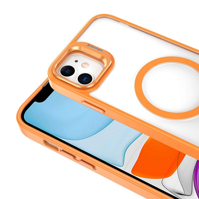 Bal-z Apple iPhone 11 Kılıf M-safe Şarj Özellikli Standlı  M-safe Klon Lensli Kapak