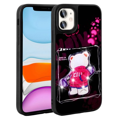 Bal-z Apple iPhone 11 Kılıf Parlayan Kabartmalı İkonik Figürlü  Amas Silikon Kapak
