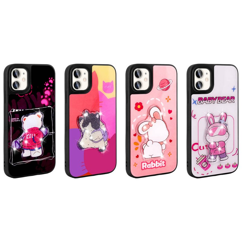 Bal-z Apple iPhone 11 Kılıf Parlayan Kabartmalı İkonik Figürlü  Amas Silikon Kapak