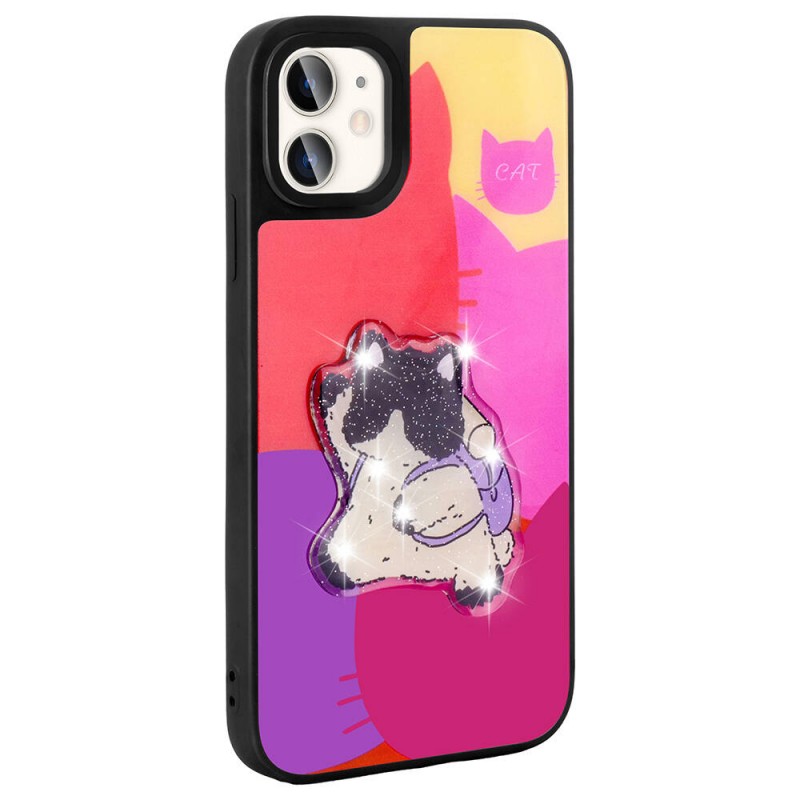 Bal-z Apple iPhone 11 Kılıf Parlayan Kabartmalı İkonik Figürlü  Amas Silikon Kapak