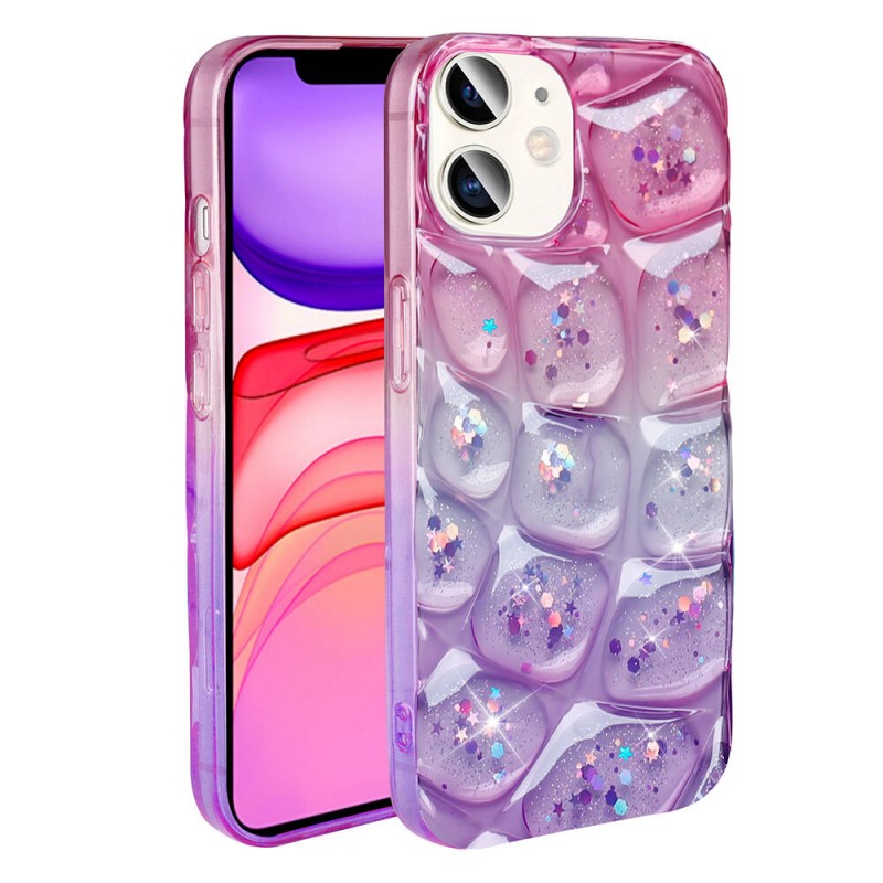 Bal-z Apple iPhone 11 Kılıf Simli 3D Desenli  Hacar Kapak
