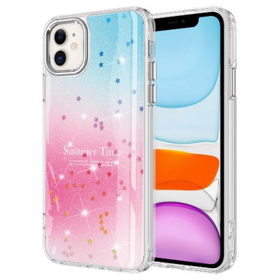 Bal-z Apple iPhone 11 Kılıf Simli Desenli Parlak  Task Kapak