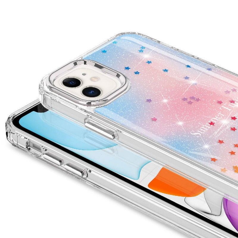 Bal-z Apple iPhone 11 Kılıf Simli Desenli Parlak  Task Kapak