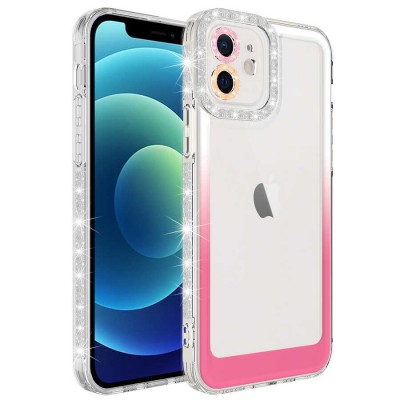 Bal-z Apple iPhone 11 Kılıf Simli ve Renk Geçiş Tasarımlı Lens Korumalı  Park Kapak