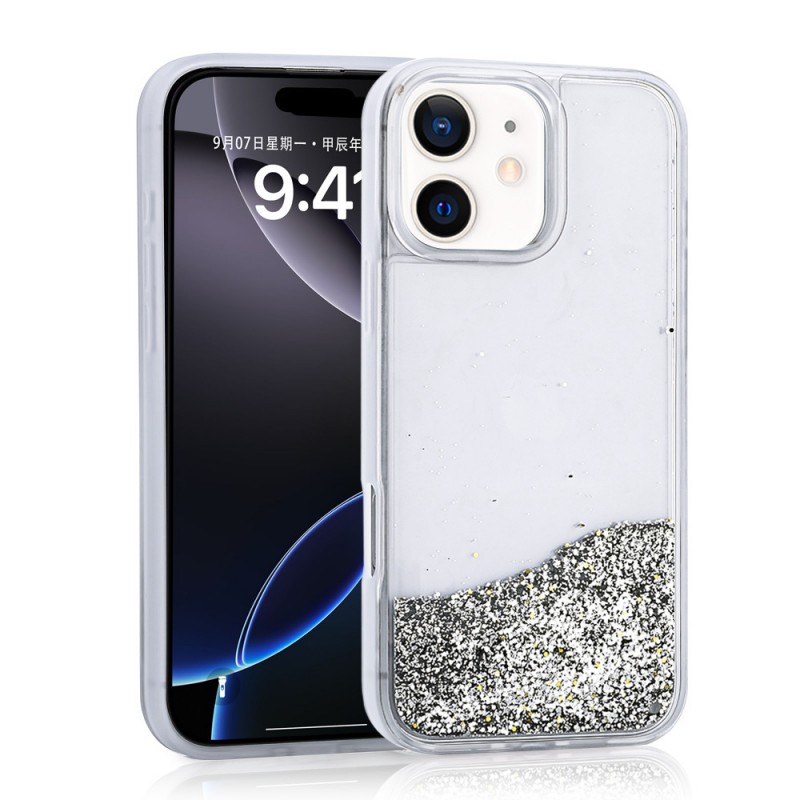 Bal-z Apple iPhone 11 Kılıf Sıvılı Simli Şeffaf Arka Yüzey  Keto Silikon Kapak