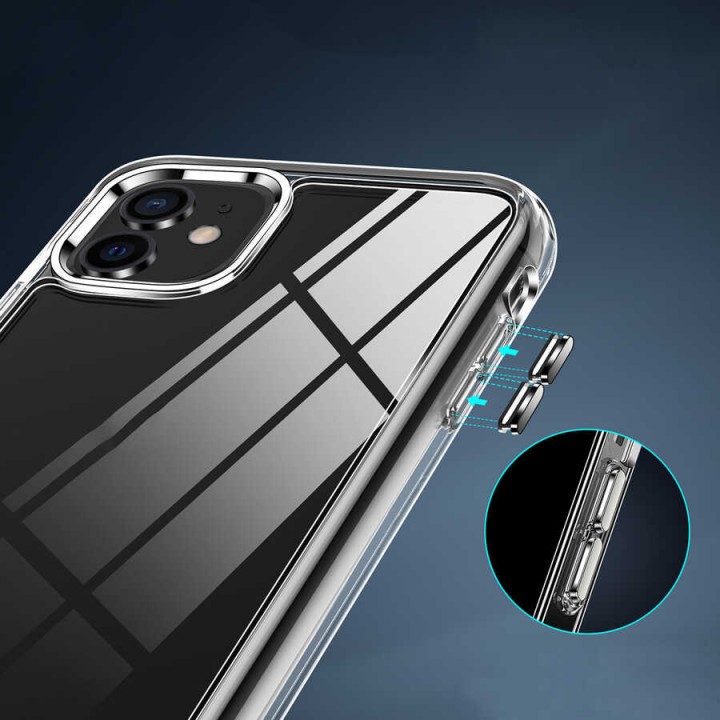 Apple iPhone 11 Kılıf Standlı Şeffaf Silikon Zore L-Stand Kapak