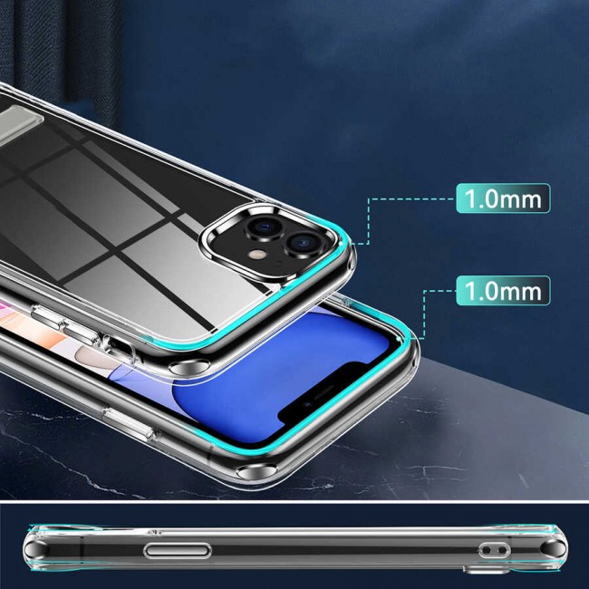 Apple iPhone 11 Kılıf Standlı Şeffaf Silikon Zore L-Stand Kapak Apple iPhone 11 Kılıf Standlı Şeffaf Silikon Zore L-Stand Kapak