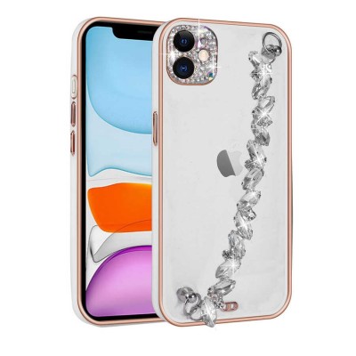 Bal-z Apple iPhone 11 Kılıf Taş Süslemeli Kamera Korumalı El Tutamaçlı  Blazer Kapak