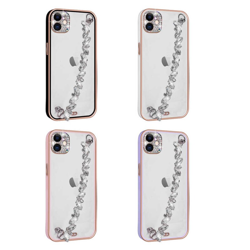 Bal-z Apple iPhone 11 Kılıf Taş Süslemeli Kamera Korumalı El Tutamaçlı  Blazer Kapak