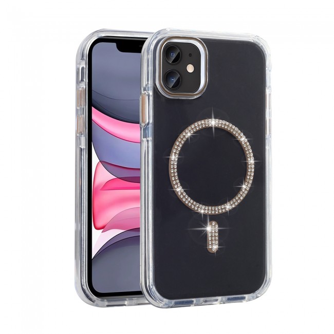Apple iPhone 11 Kılıf Taşlı Tasarım M-safe Şarj Özellikli Zore Koment Silikon Kapak Apple iPhone 11 Kılıf Taşlı Tasarım M-safe Şarj Özellikli Zore Koment Silikon Kapak