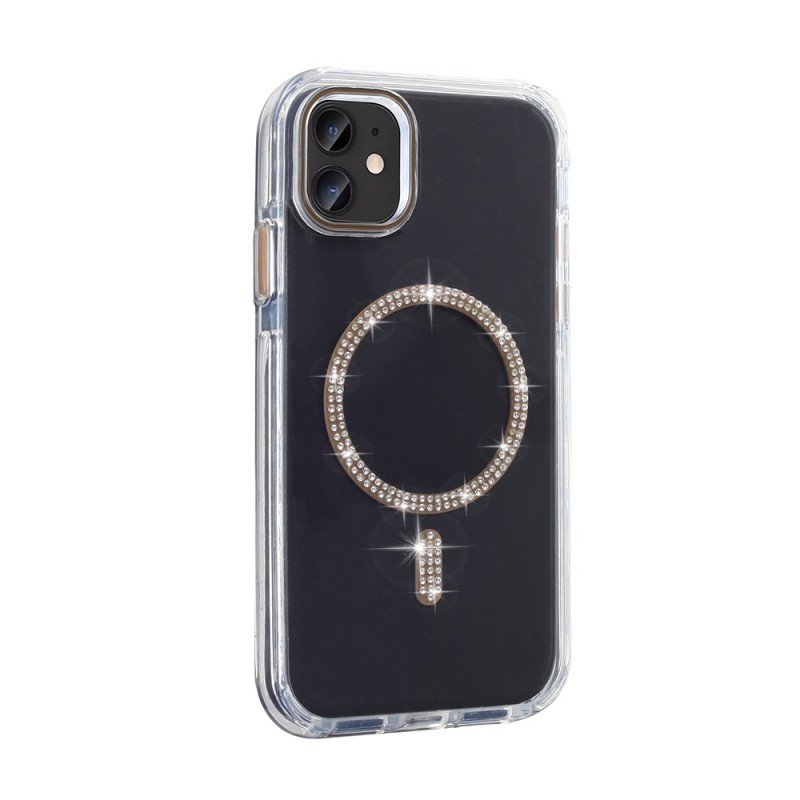 Bal-z Apple iPhone 11 Kılıf Taşlı Tasarım M-safe Şarj Özellikli  Koment Silikon Kapak