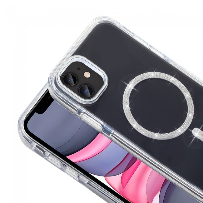 Apple iPhone 11 Kılıf Taşlı Tasarım M-safe Şarj Özellikli Zore Koment Silikon Kapak Apple iPhone 11 Kılıf Taşlı Tasarım M-safe Şarj Özellikli Zore Koment Silikon Kapak