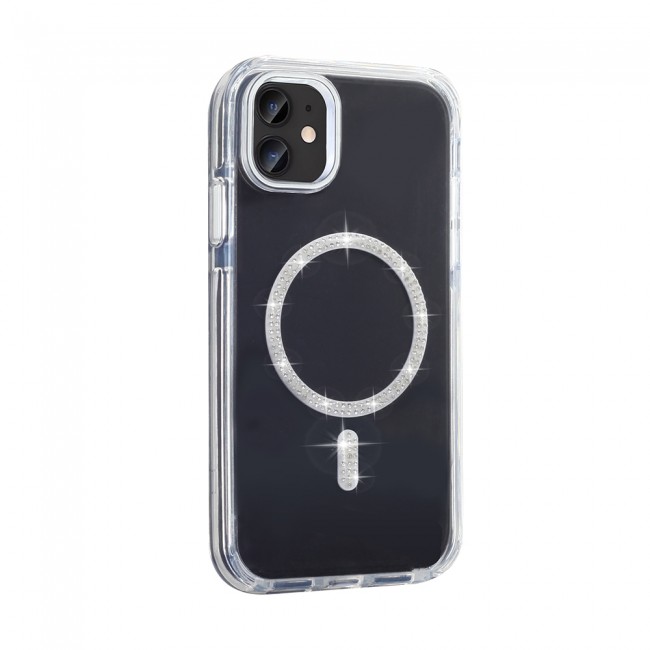Apple iPhone 11 Kılıf Taşlı Tasarım M-safe Şarj Özellikli Zore Koment Silikon Kapak Apple iPhone 11 Kılıf Taşlı Tasarım M-safe Şarj Özellikli Zore Koment Silikon Kapak