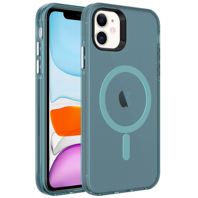 Bal-z Apple iPhone 11 Kılıf  M-safe Şarj Özellikli Buzlu Transparan C-Pro Sert Kapak