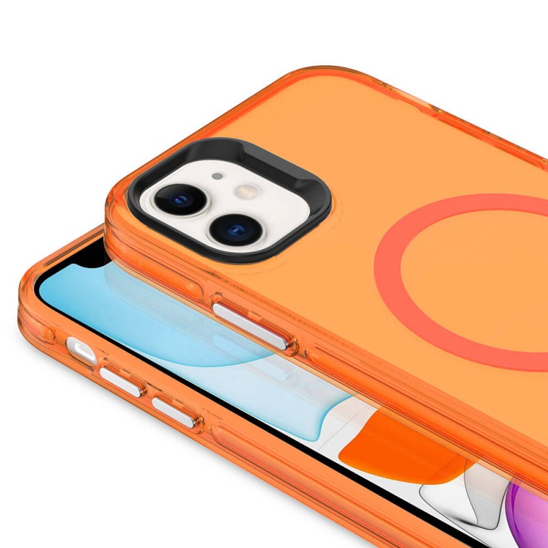 Bal-z Apple iPhone 11 Kılıf  M-safe Şarj Özellikli Buzlu Transparan C-Pro Sert Kapak