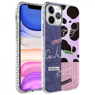Apple iPhone 11 Pro Kılıf Airbag Kenarlı Renkli Desenli Silikon Zore Elegans Kapak Apple iPhone 11 Pro Kılıf Airbag Kenarlı Renkli Desenli Silikon Zore Elegans Kapak