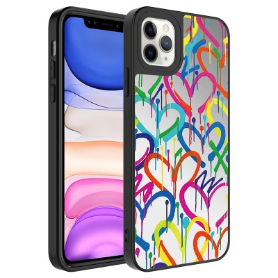 Bal-z Apple iPhone 11 Pro Kılıf Aynalı Desenli Kamera Korumalı Parlak  Mirror Kapak