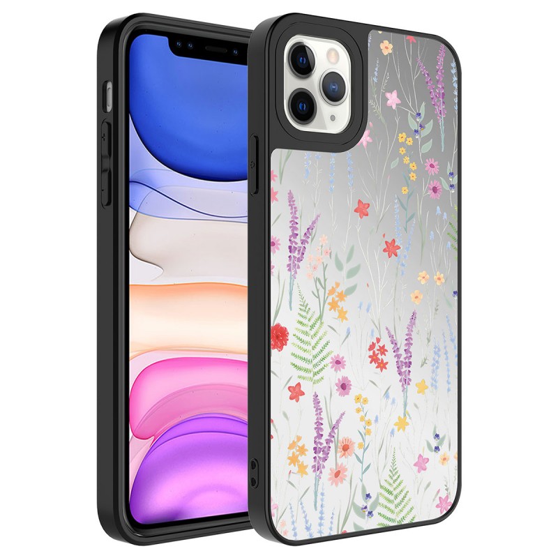 Bal-z Apple iPhone 11 Pro Max Kılıf Aynalı Desenli Kamera Korumalı Parlak  Mirror Kapak