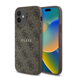Apple iPhone 12 Kılıf Guess Orjinal Lisanslı M-safe Şarj Özellikli 4G Desen Yazı Logolu Kapak Apple iPhone 12 Kılıf Guess Orjinal Lisanslı M-safe Şarj Özellikli 4G Desen Yazı Logolu Kapak