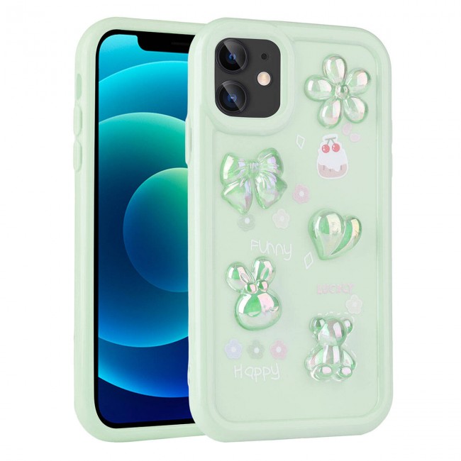 Apple iPhone 12 Kılıf Kabartma Figürlü Parlak Zore Toys Silikon Kapak Apple iPhone 12 Kılıf Kabartma Figürlü Parlak Zore Toys Silikon Kapak