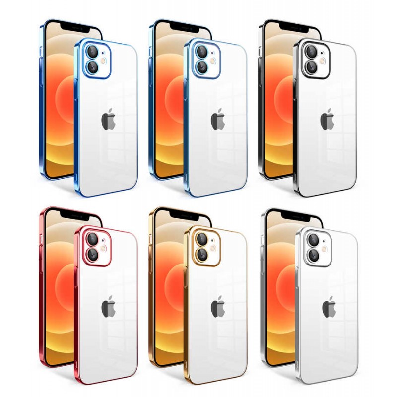 Bal-z Apple iPhone 12 Kılıf Kamera Korumalı Renkli Çerçeveli  Garaj Kapak